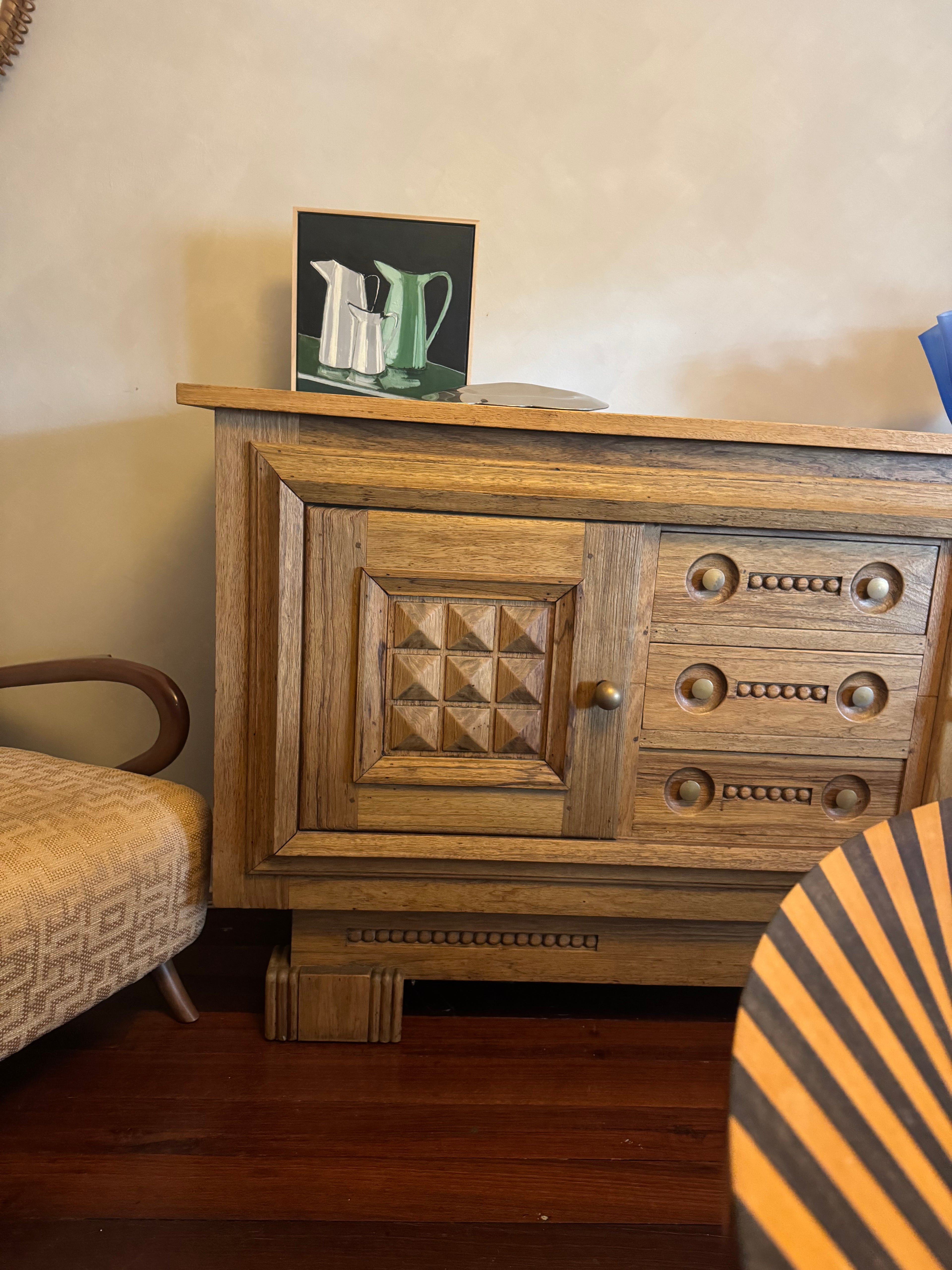 Charles Dudouyt French Oak Buffet, 1930s France