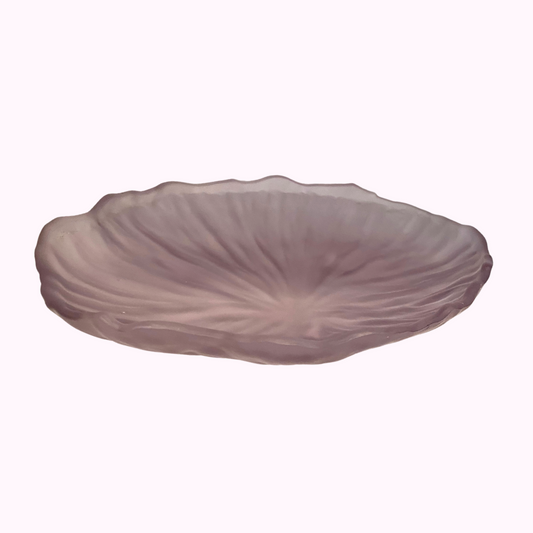 Midcentury French Scalloped edge Lilac glass platter