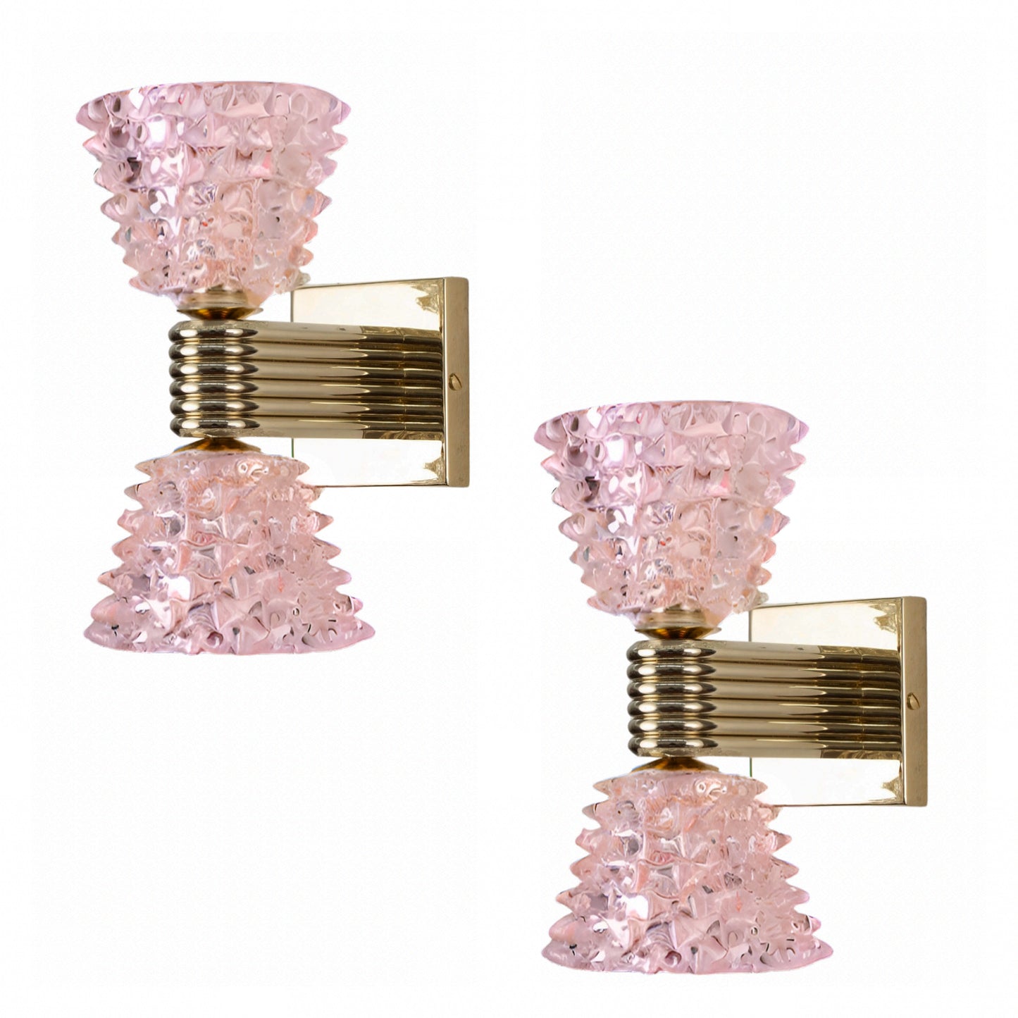 Pair of double rostrato Murano Sconces