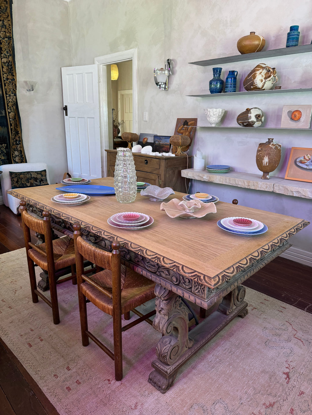 19th C Spanish Renaissance carved timber table