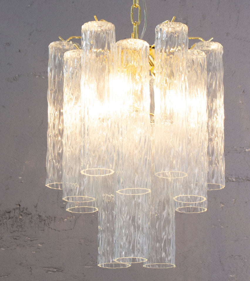 Vintage Venetian pendant chandelier with glass tubes