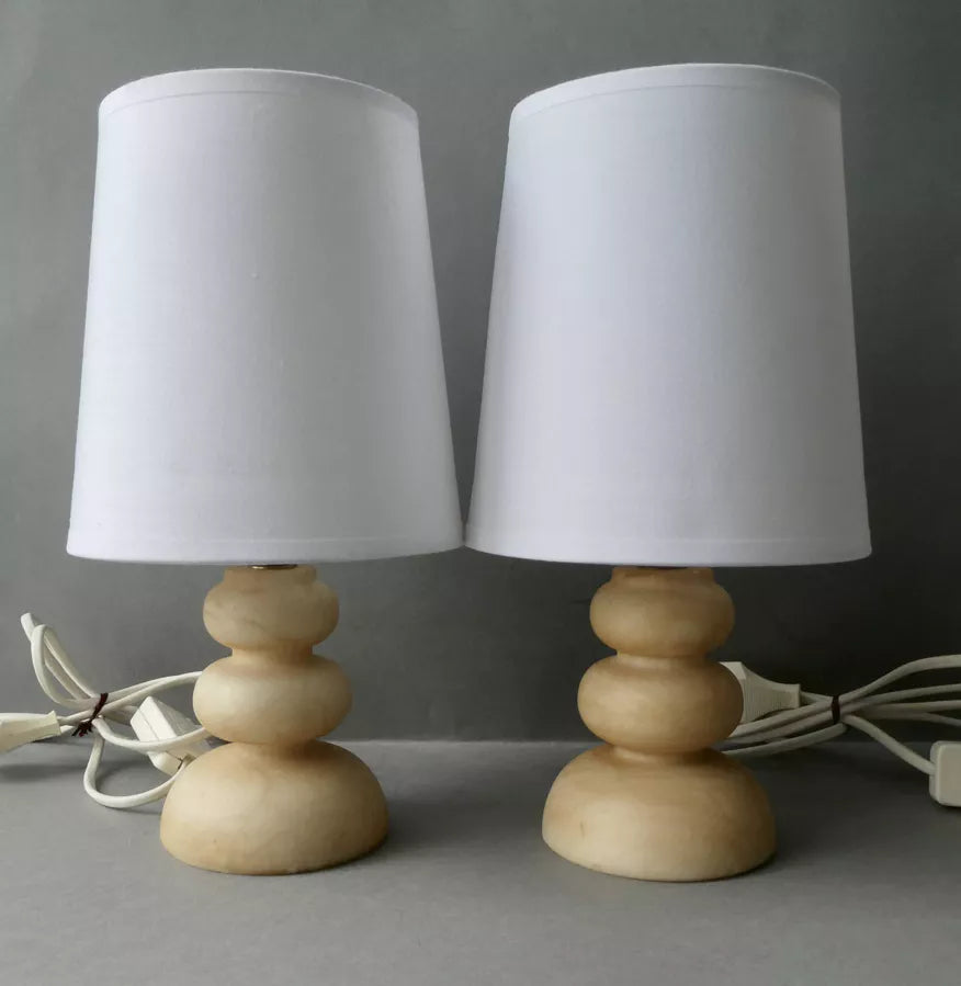 Pair of Alabaster French 1970s Lamps