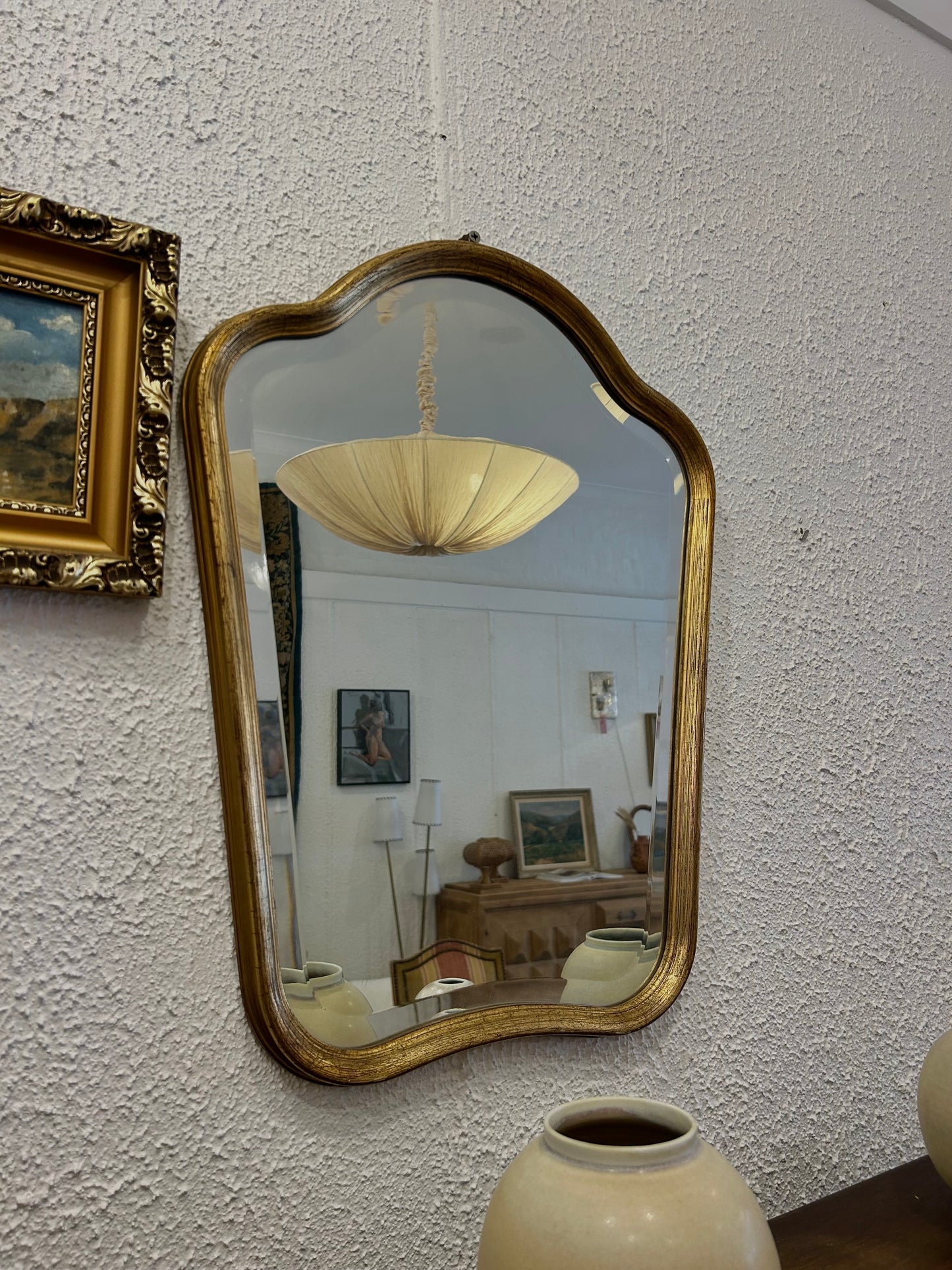 1940s Italy, Milan, Timber and Gold Leaf Mirror