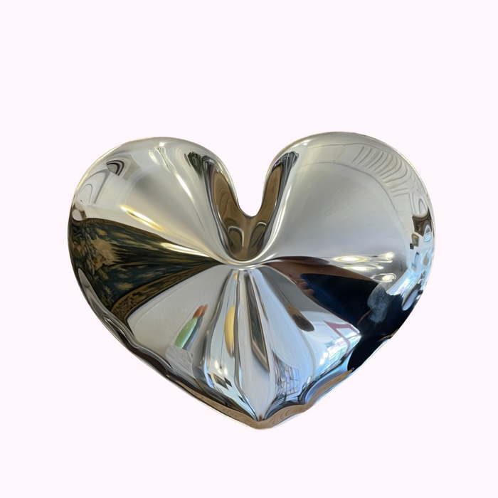 Puffy Heart Steel Sculpture by Duzi Objects – Burnished Handmade Art