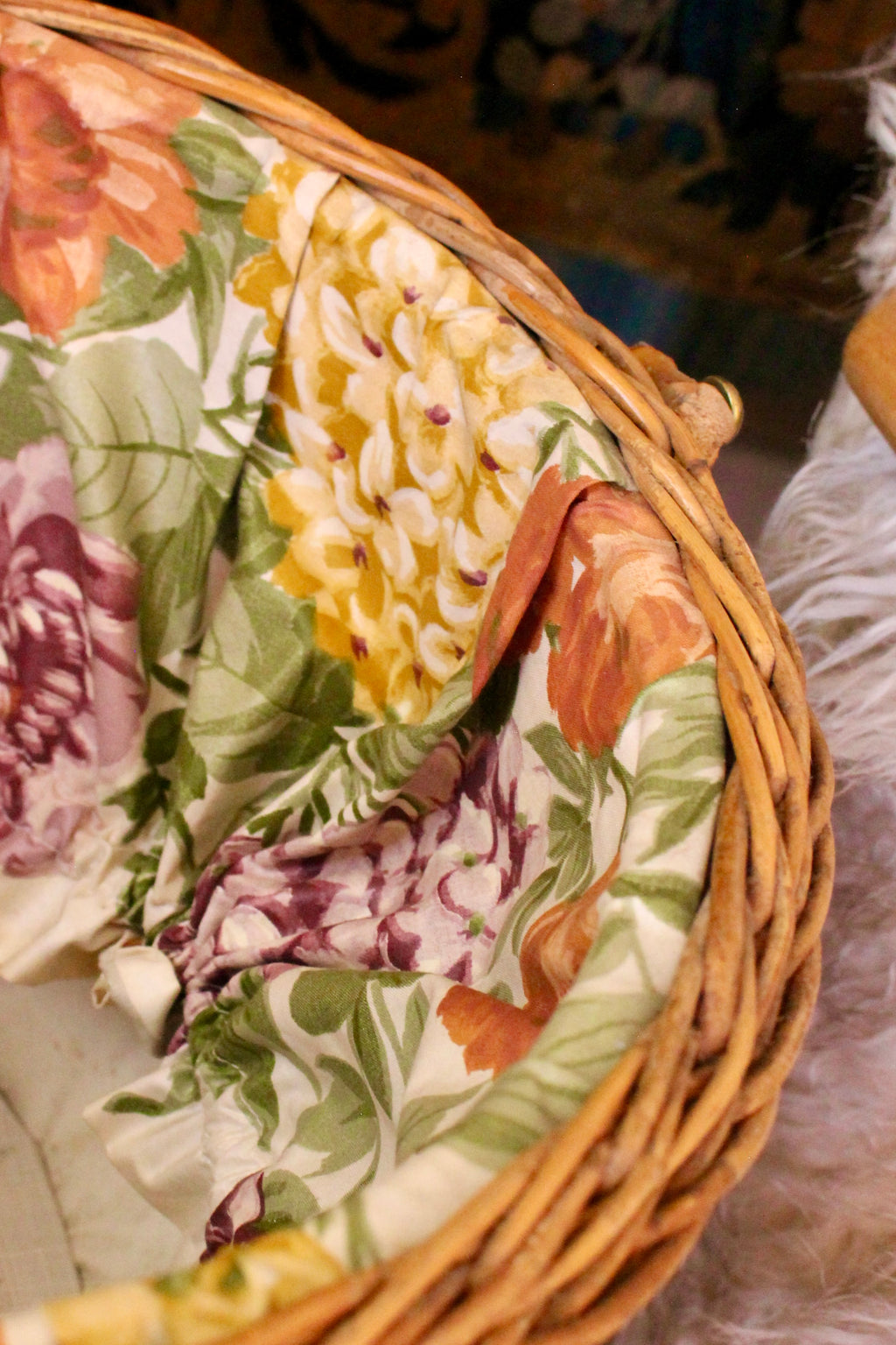 1960s French Rattan & Bamboo Travaileuse