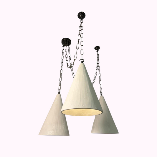 Trio Plaster Cone Pendant