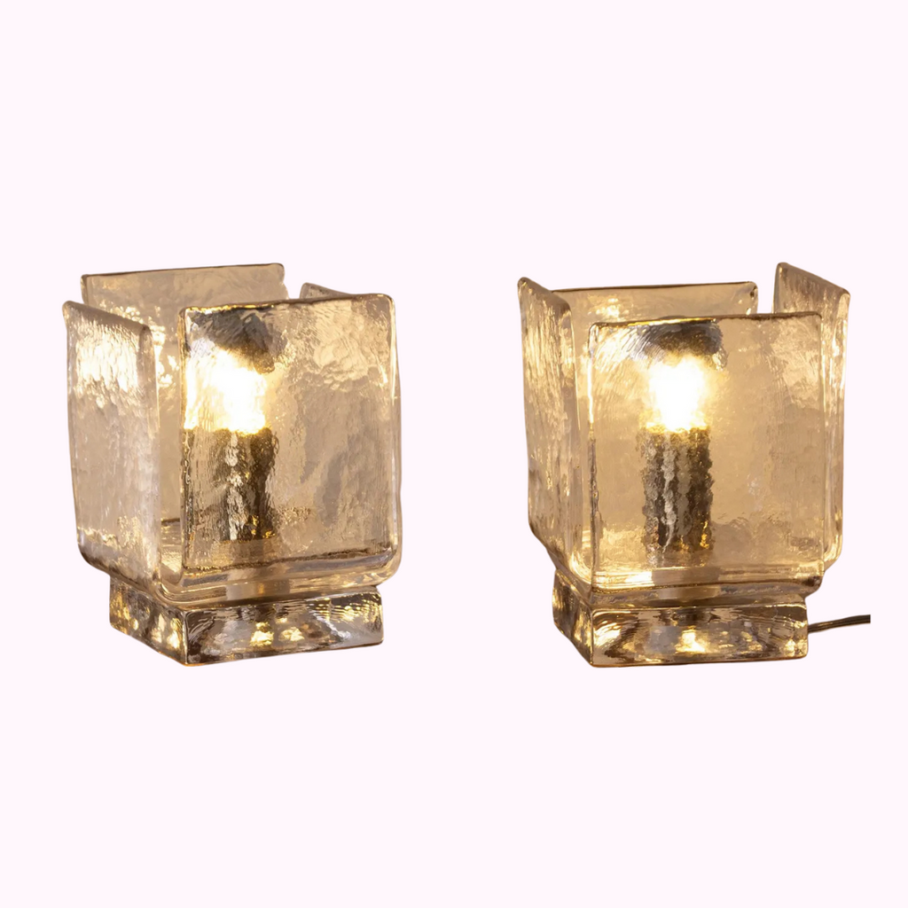 Murano Clear Glass Table Lamps