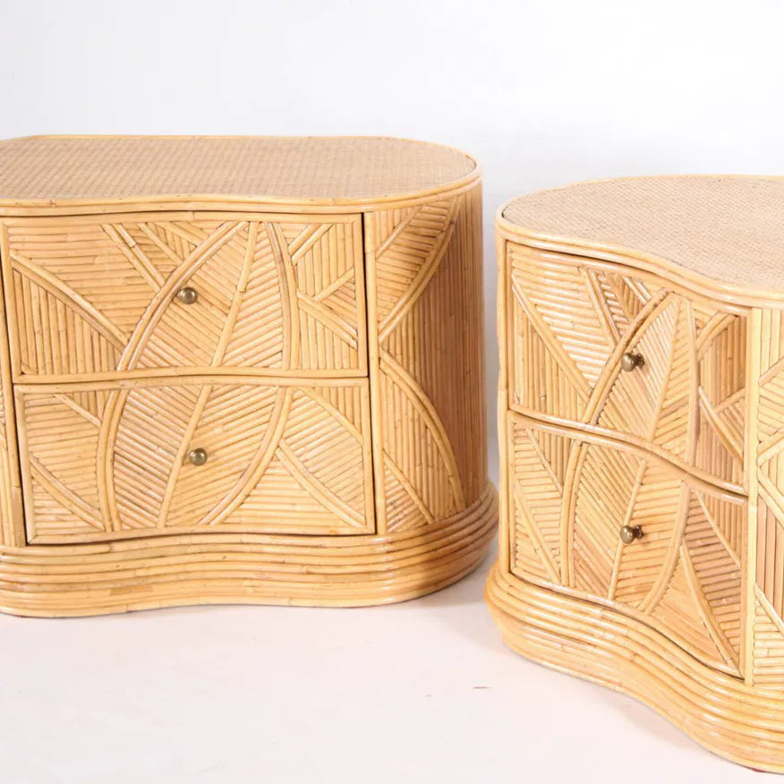 Pair of French Rattan Draws