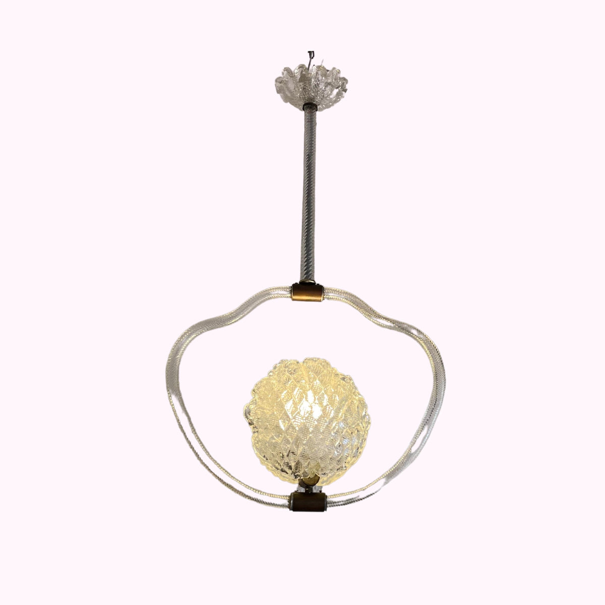 1940s Barovier & Toso Murano Shell Pendant