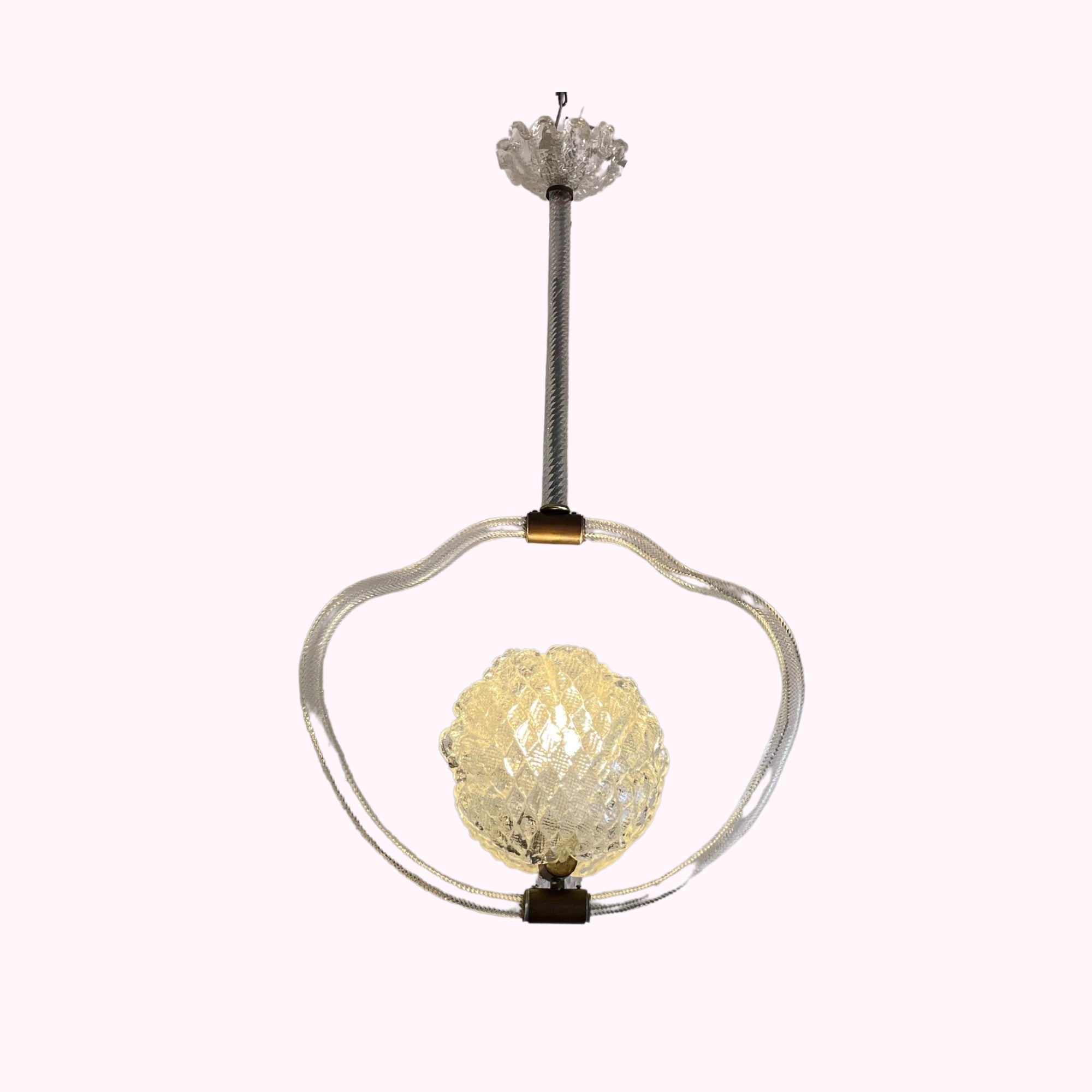1940s Barovier & Toso Murano Shell Pendant