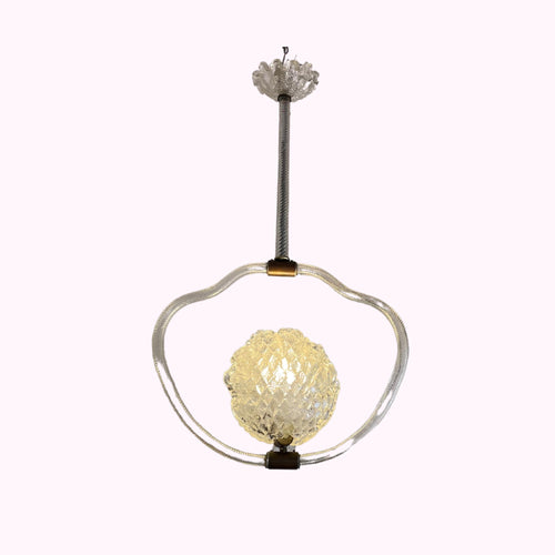 1940s Barovier & Toso Murano Shell Pendant