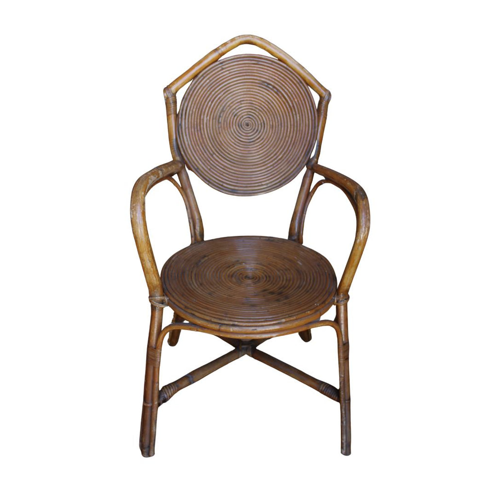 Gabriella Crespi Italian Bamboo Spiral Chair, 1960s