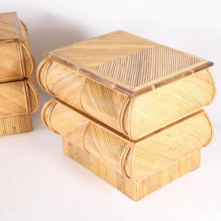 Pair of French Rattan Drawers