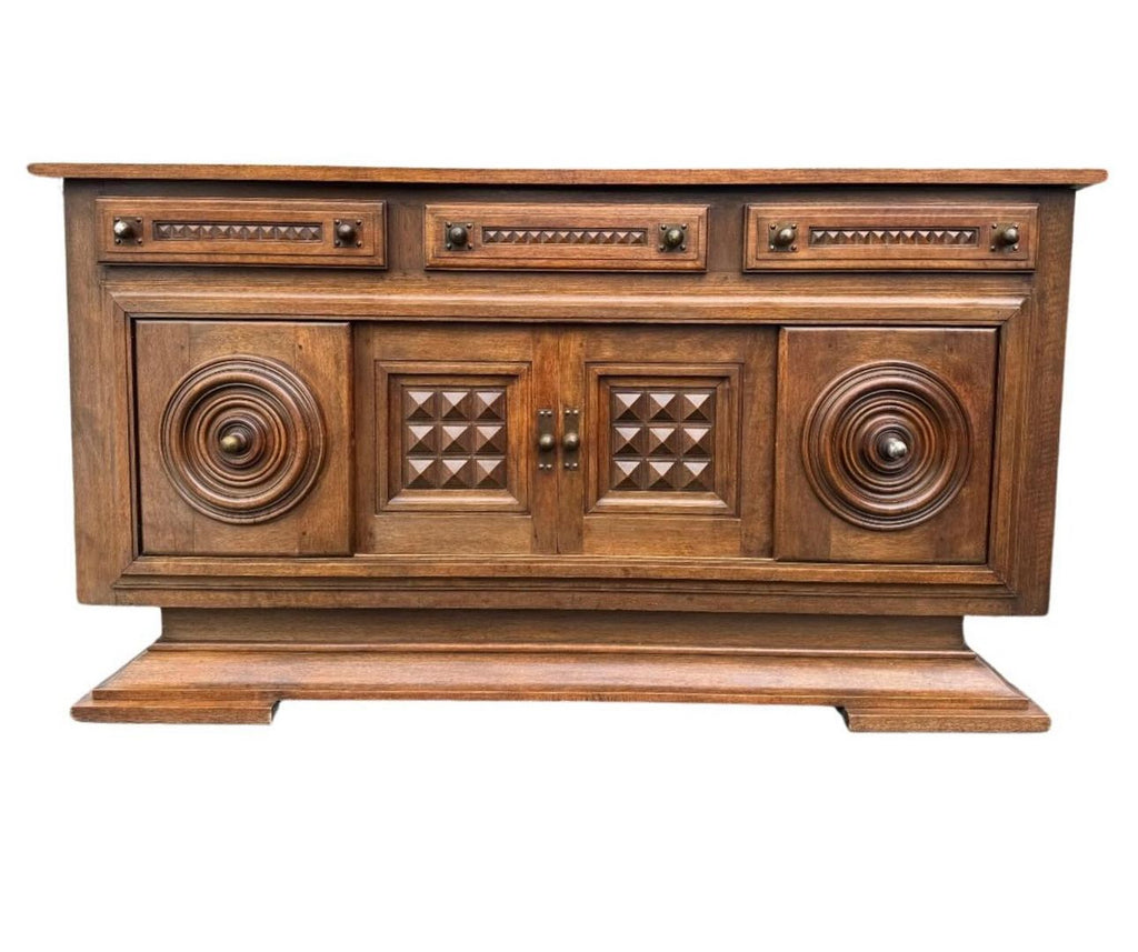 French Charles Dudouyt 1940s Oak Sideboard