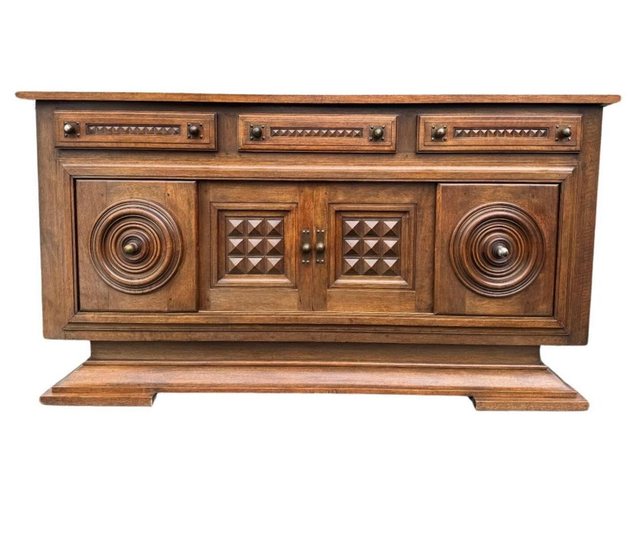 French Charles Dudouyt 1940s Oak Sideboard