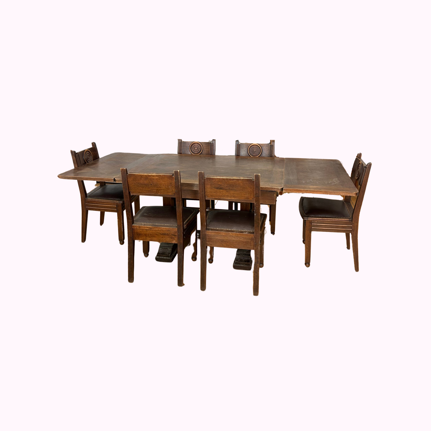 French Charles Dudouyt Table 1930 & 6 chair set