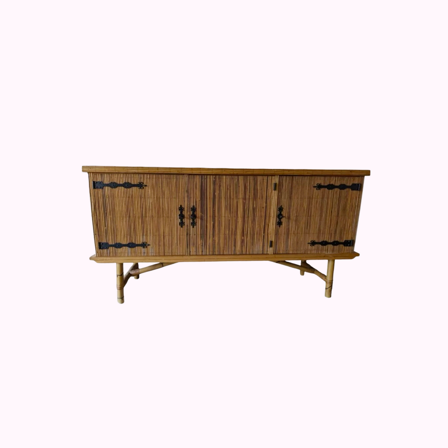 1950’s French Audoux Minet Bamboo Sideboard