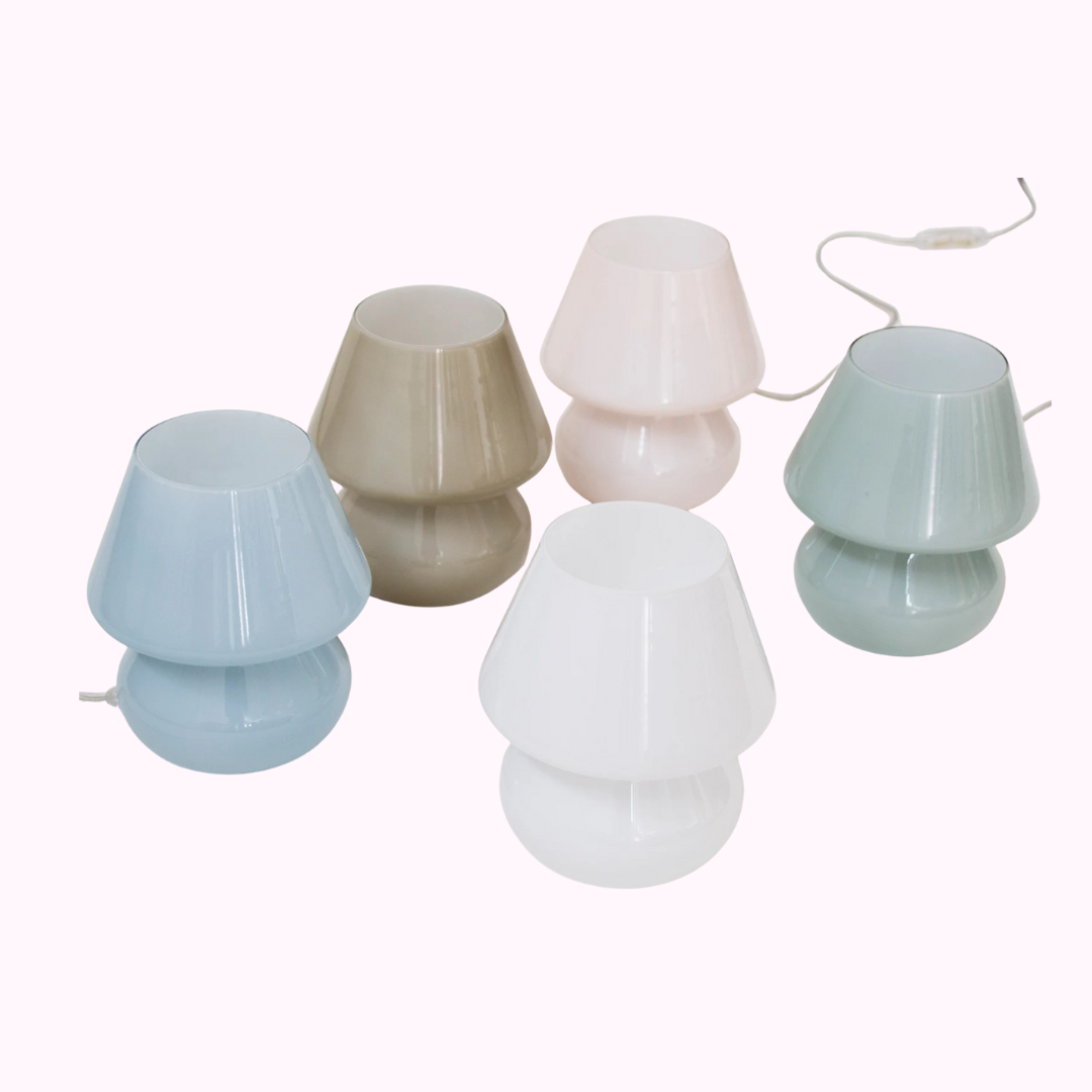 Italian handmade Murano glass mushroom lamp