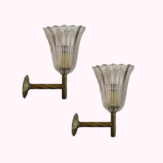 Barovier & Toso Murano Sconces dating 1930s Italy