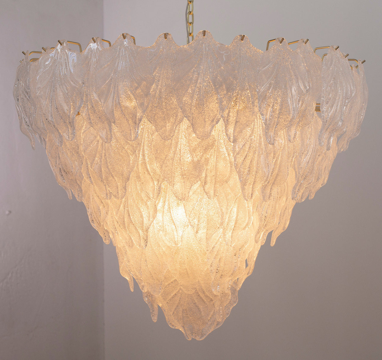 Large Leaf Murano Chandelier