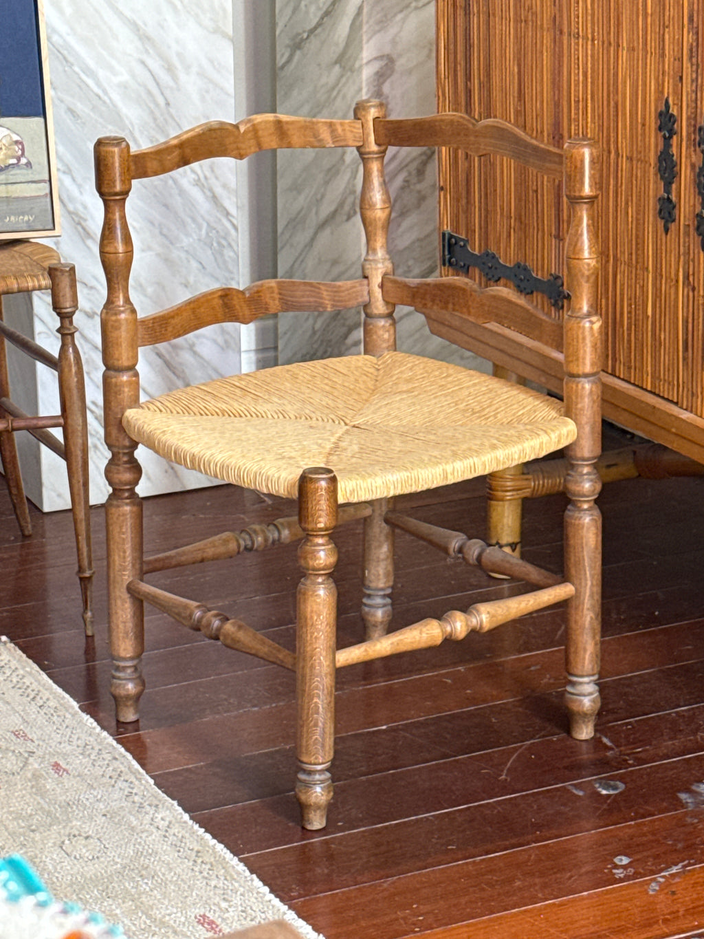 French 19th C Antique Corner Chair