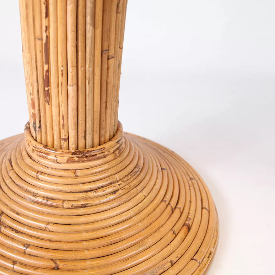 French Rattan Tall Table Lamp