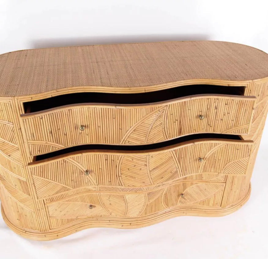 French Rattan Chest of Drawers