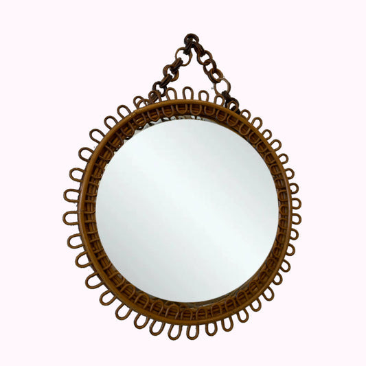 Large Round Bonacina Mirror, 1960s Italian