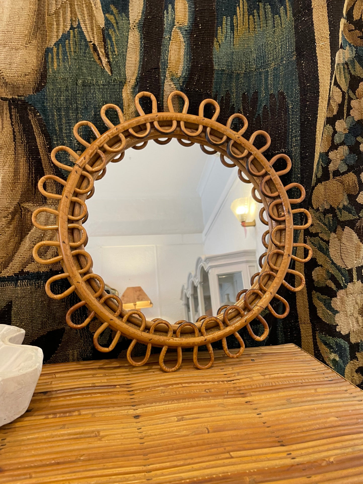 Small Round Bonacina Mirror, 1960s Italian