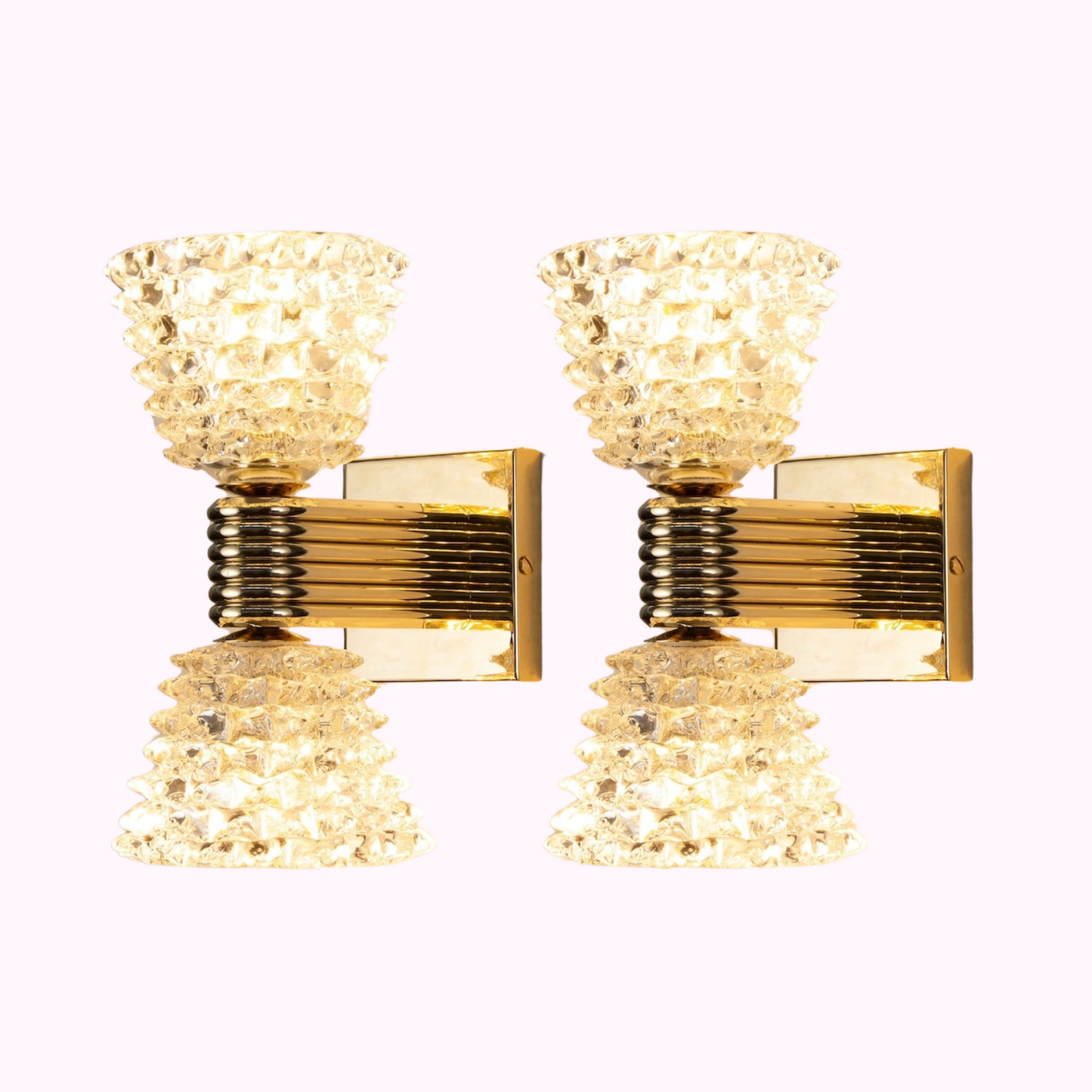 Pair of double rostrato Murano Sconces