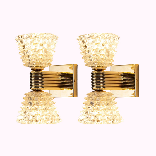 Pair of double rostrato Murano Sconces