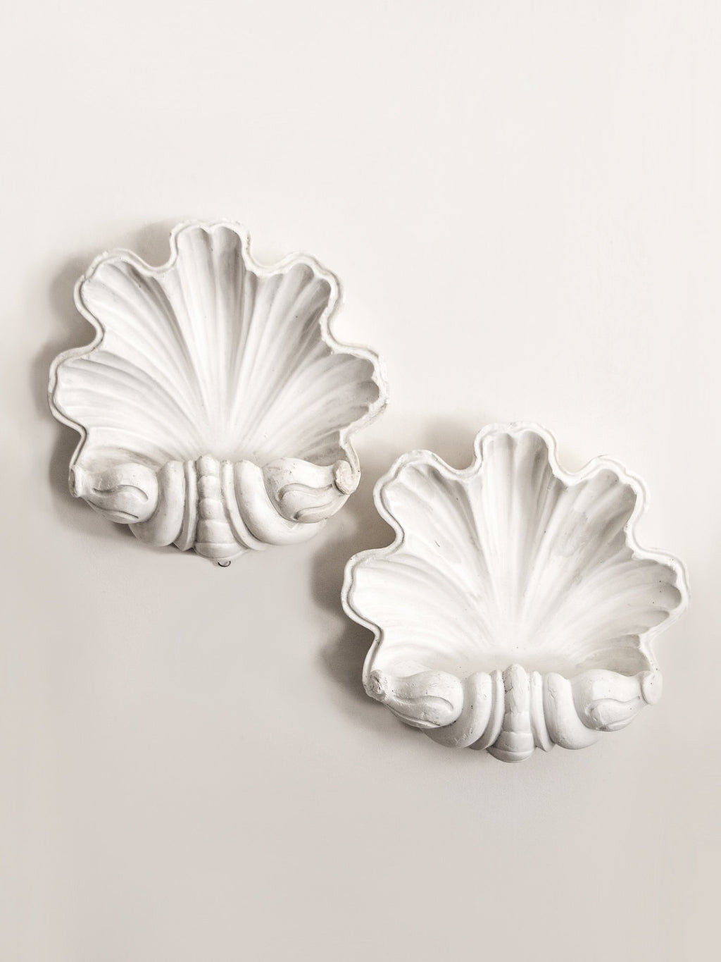 Art Deco 1930s French Plaster Shell Sconces