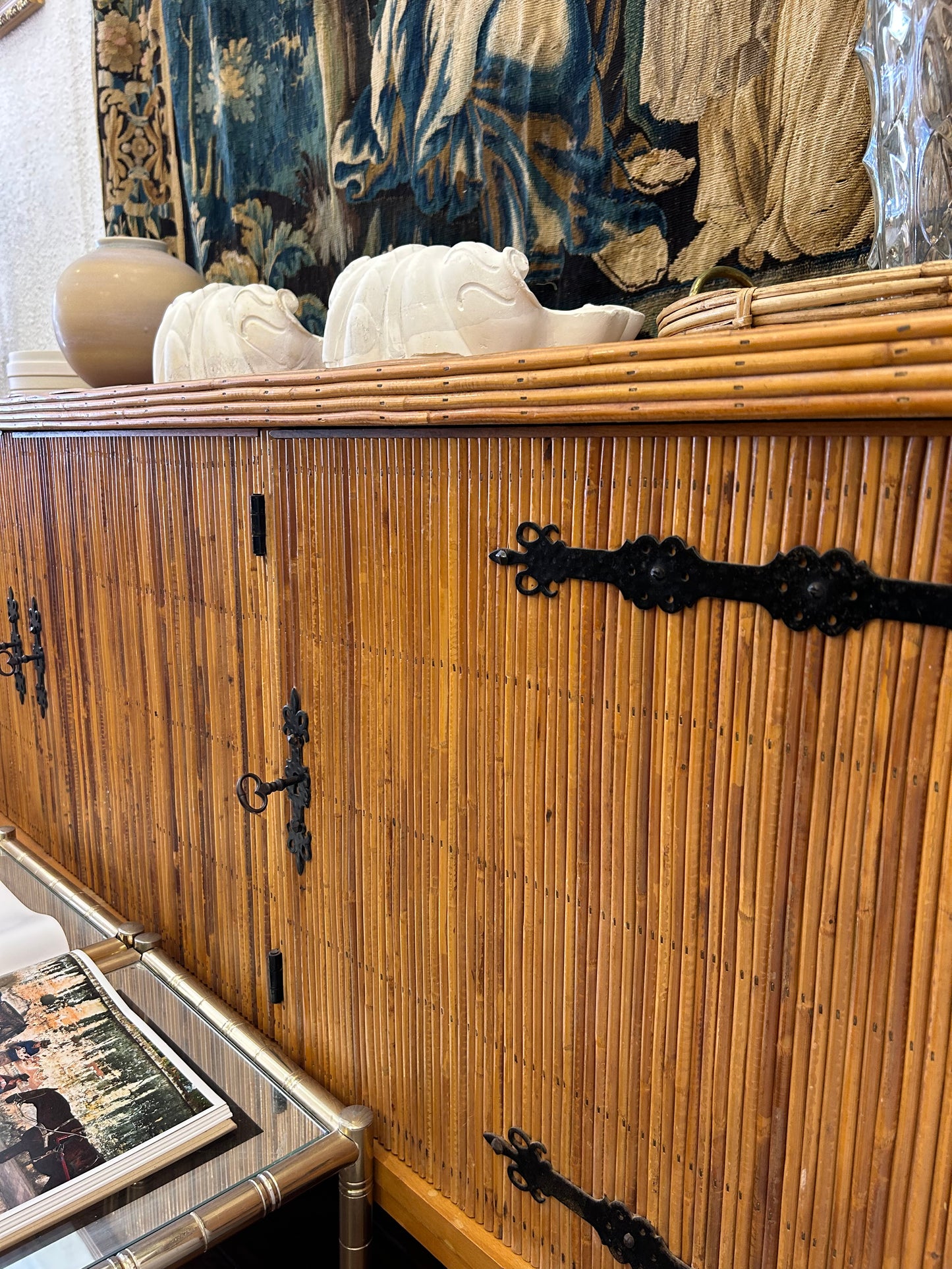 1950’s French Audoux Minet Bamboo Sideboard