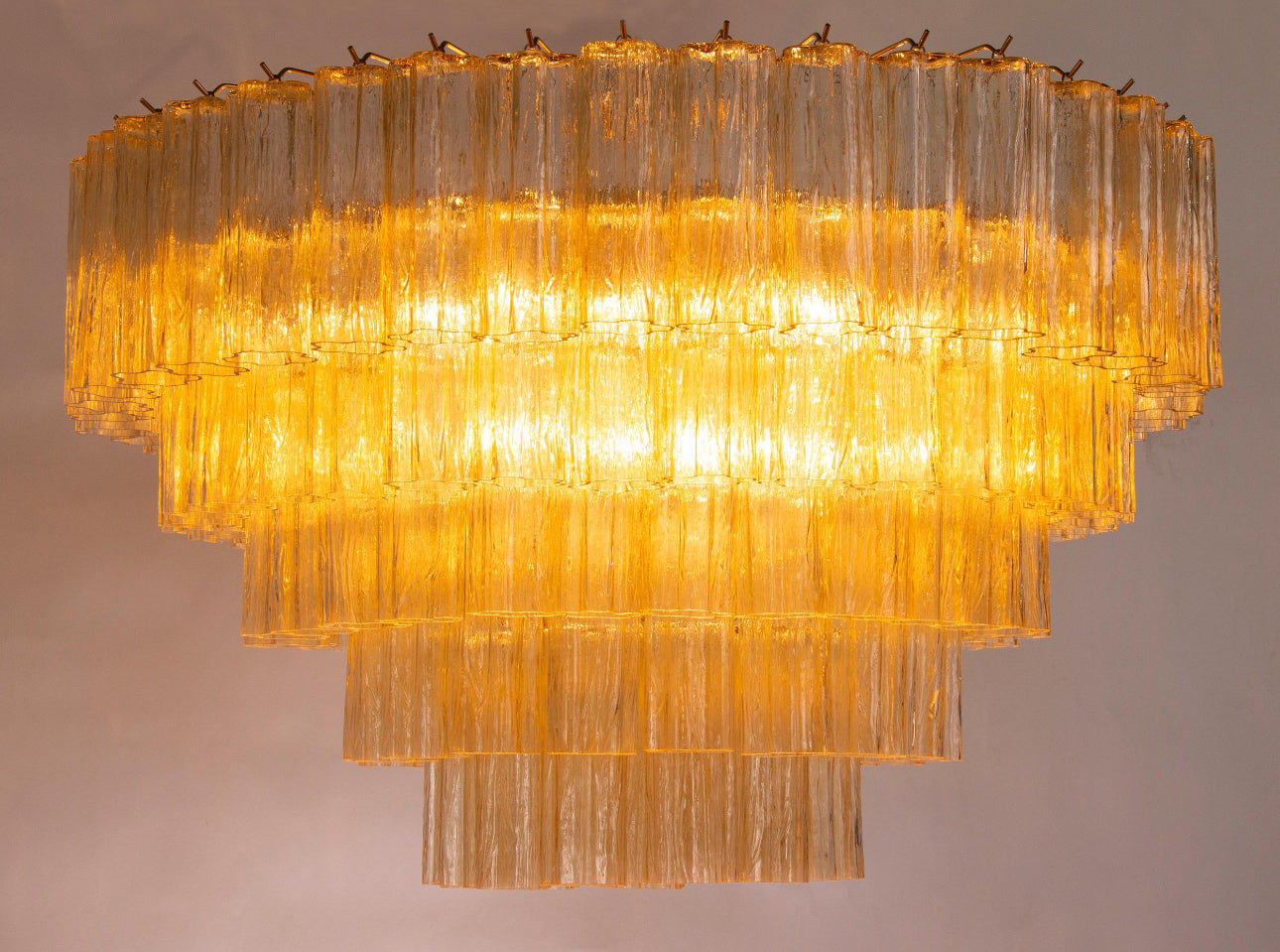 Large Ceiling Lamp with Murano Glass Tronchi