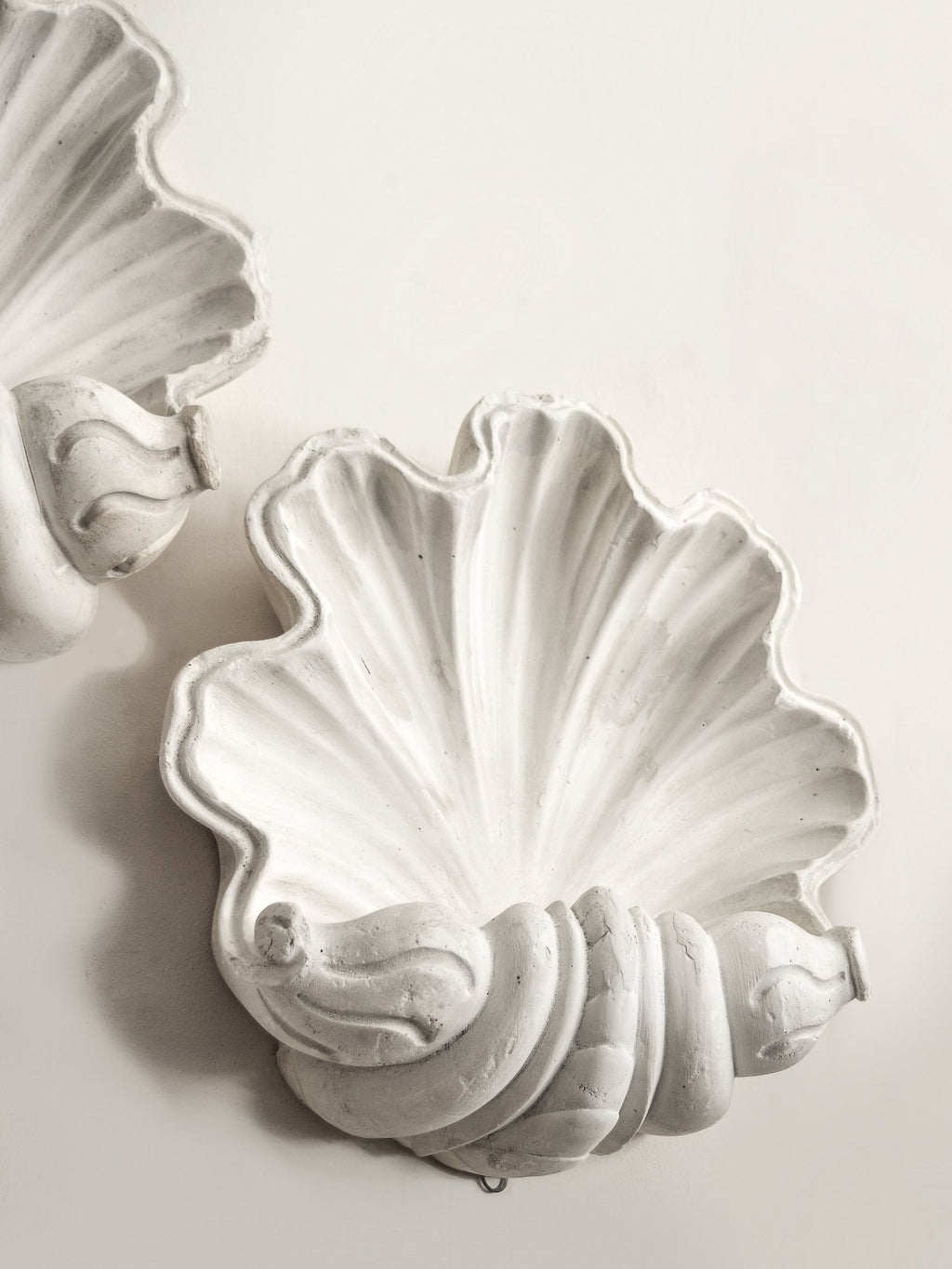 Art Deco 1930s French Plaster Shell Sconces