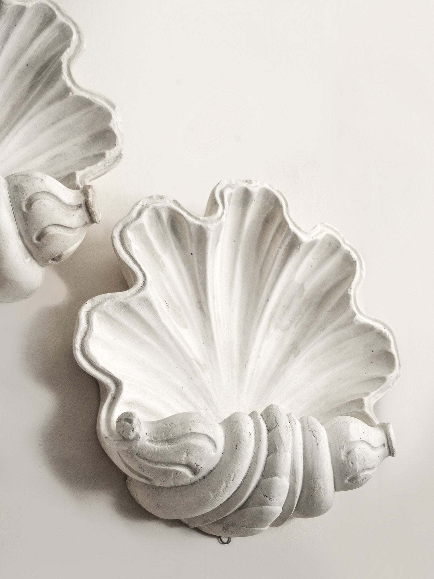 Art Deco 1930s French Plaster Shell Sconces
