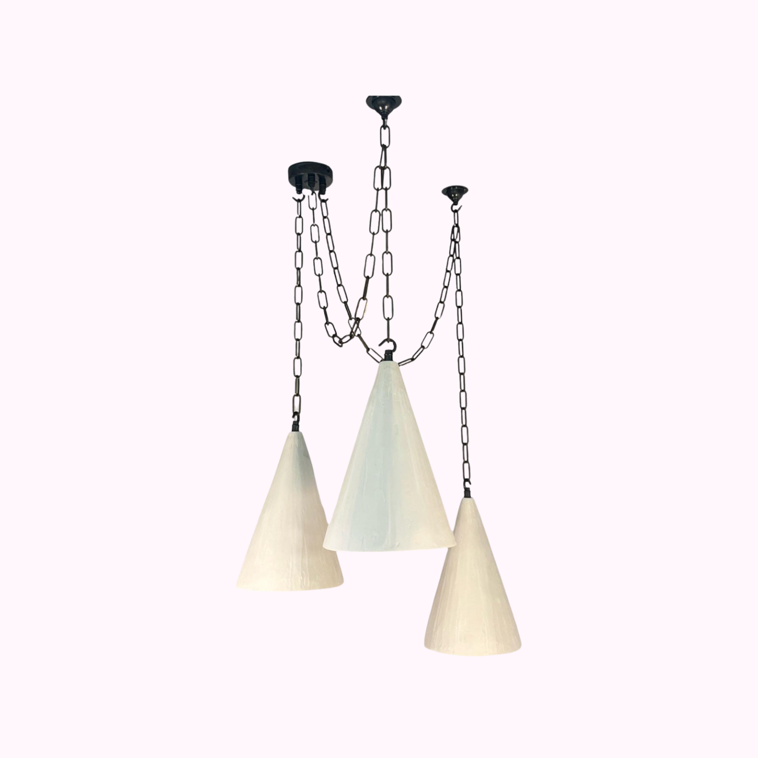 Trio Plaster Cone Pendant