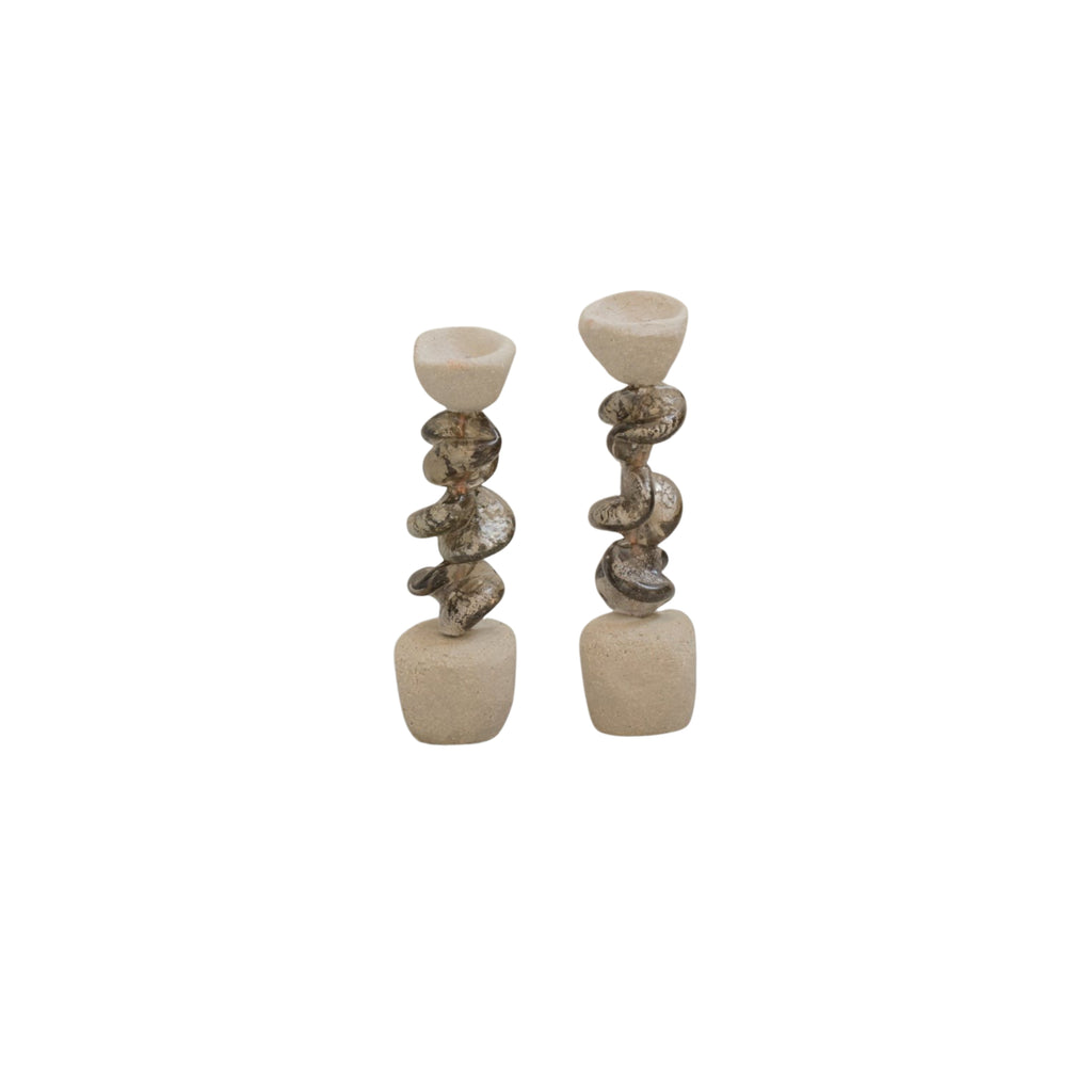 Flora Candle Holder (pair) by Emma Lindegaard