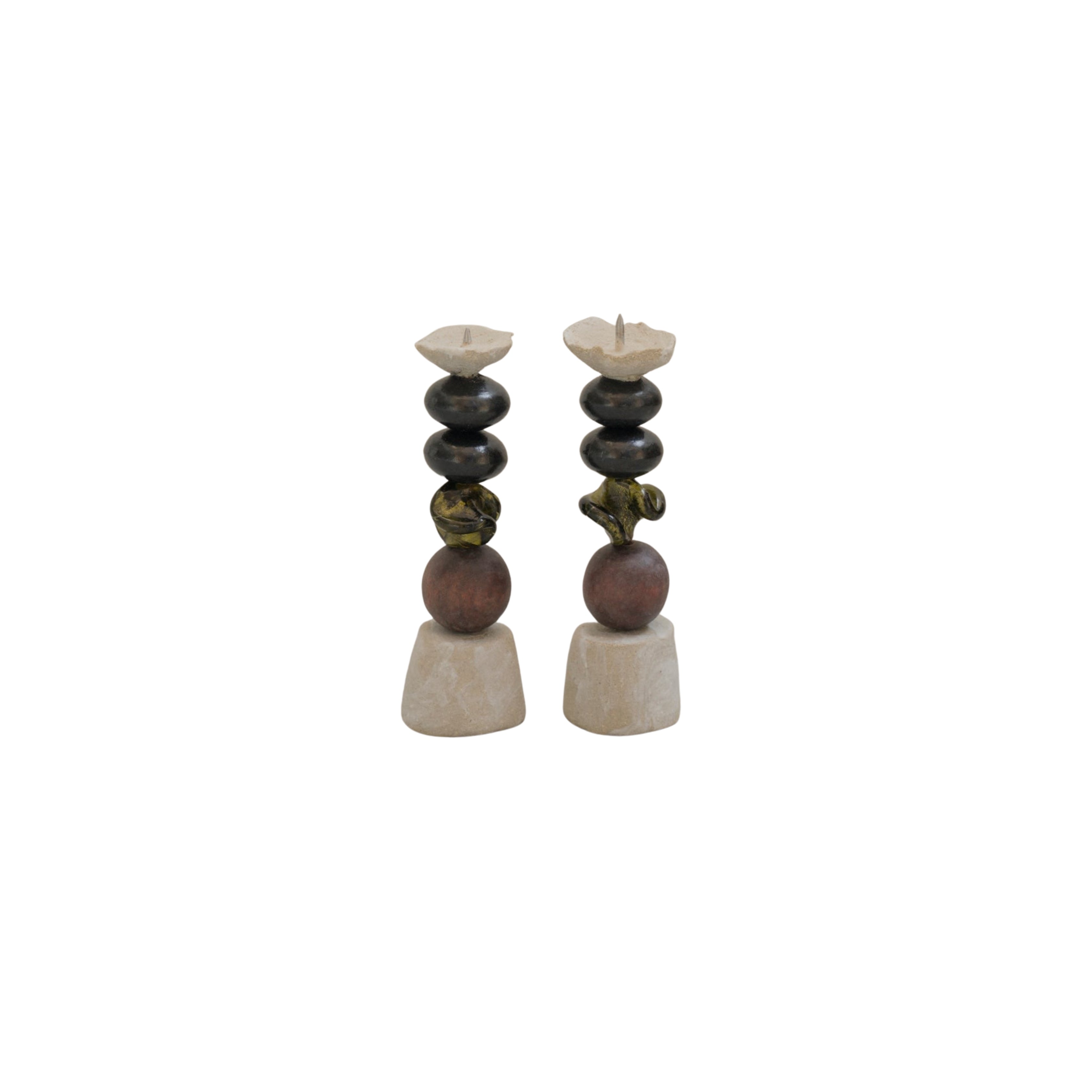 Ines Candle Holder (pair) by Emma Lindegaard
