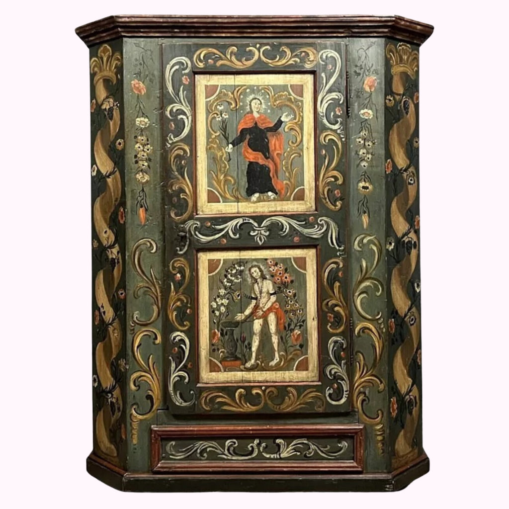 1680 Swiss Hand Painted Cabinet