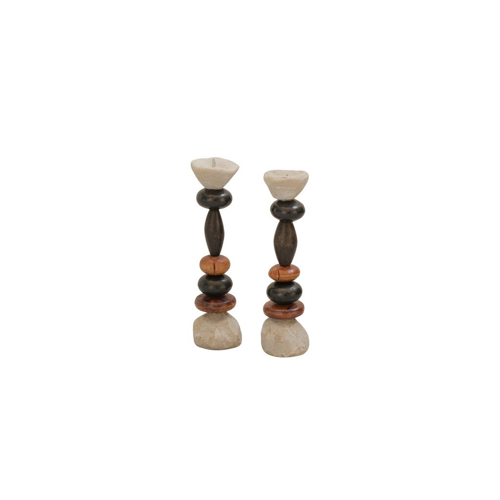 Dalia Candle Holder (pair) by Emma Lindegaard