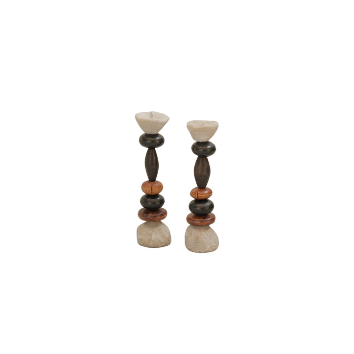 Dalia Candle Holder (pair) by Emma Lindegaard