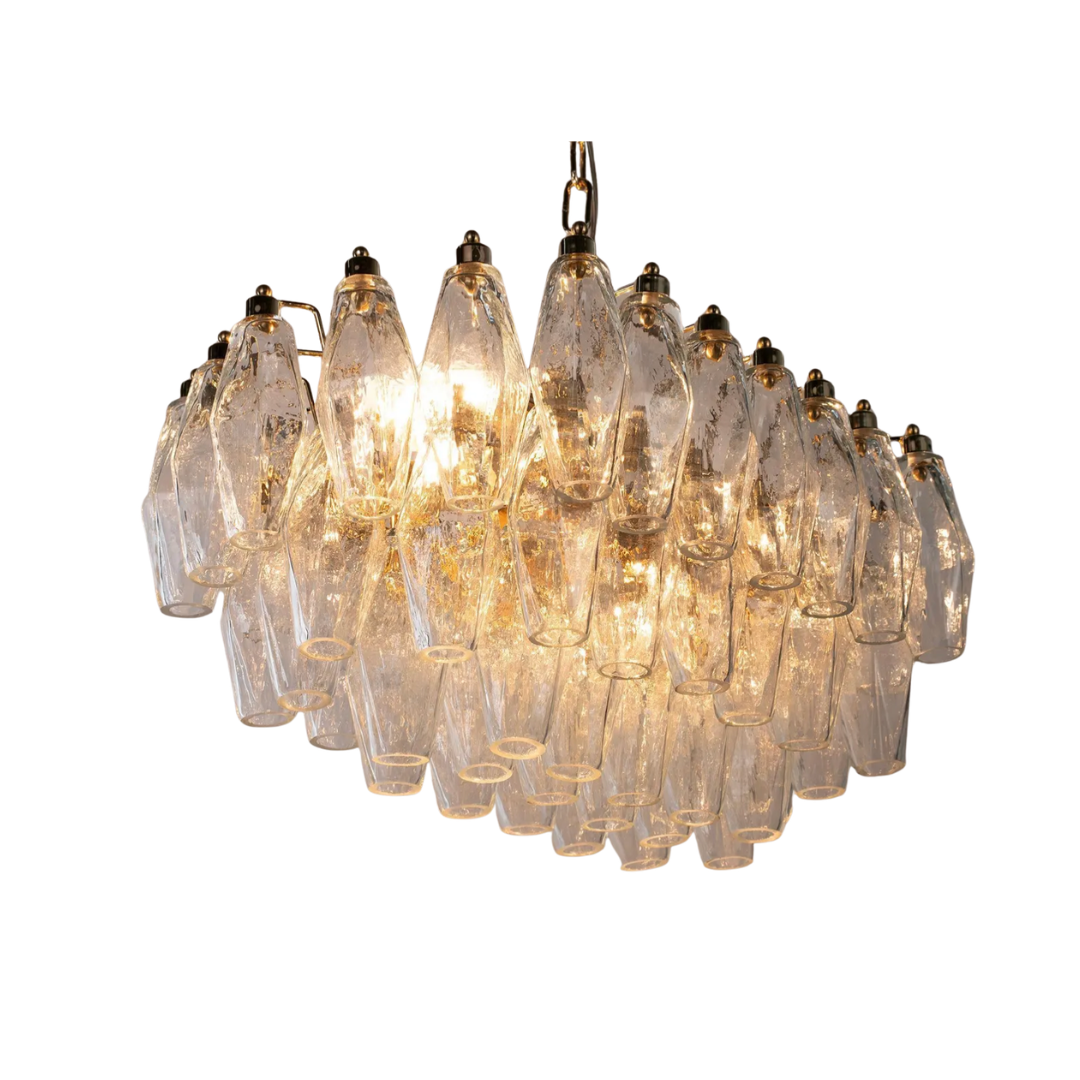 Clear Murano Polyhedron Chandelier L50 × H27 × D35 cm