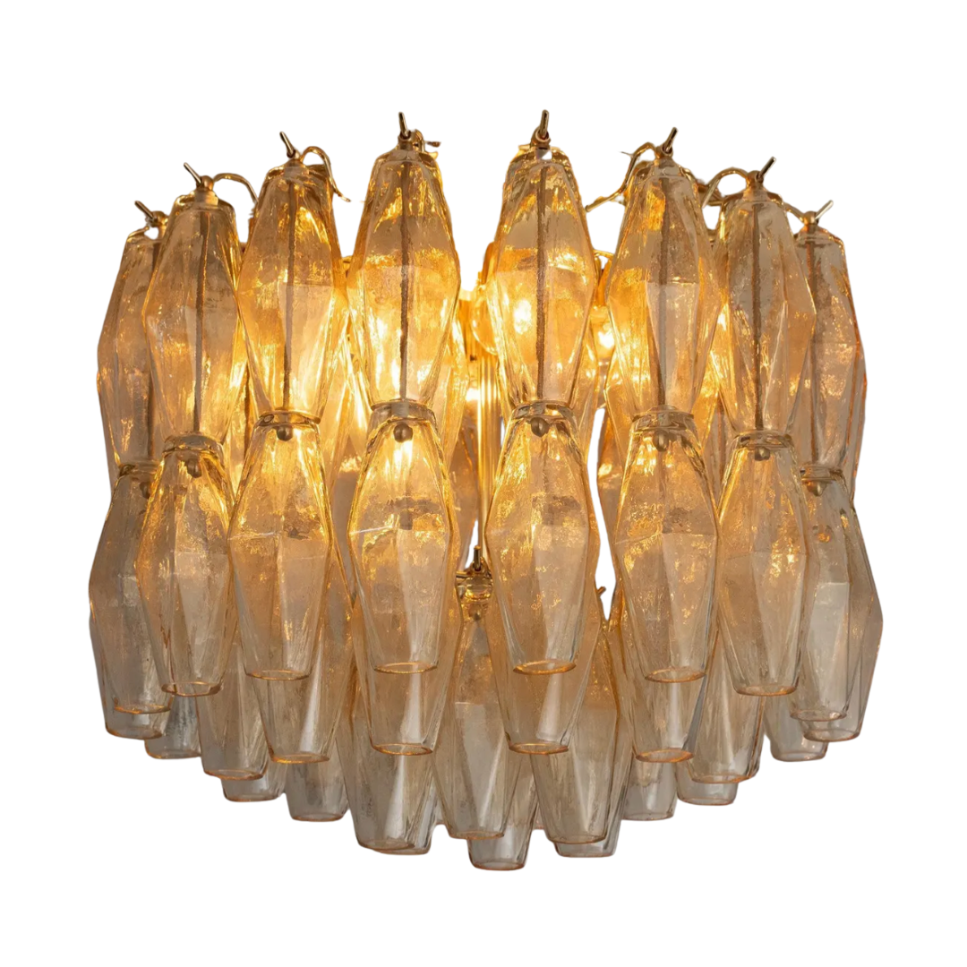 Champagne Murano Polyhedron Ceiling Light L45 × H40 cm