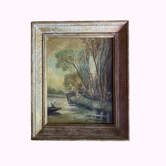Vintage Framed Oil Painting on Canvas