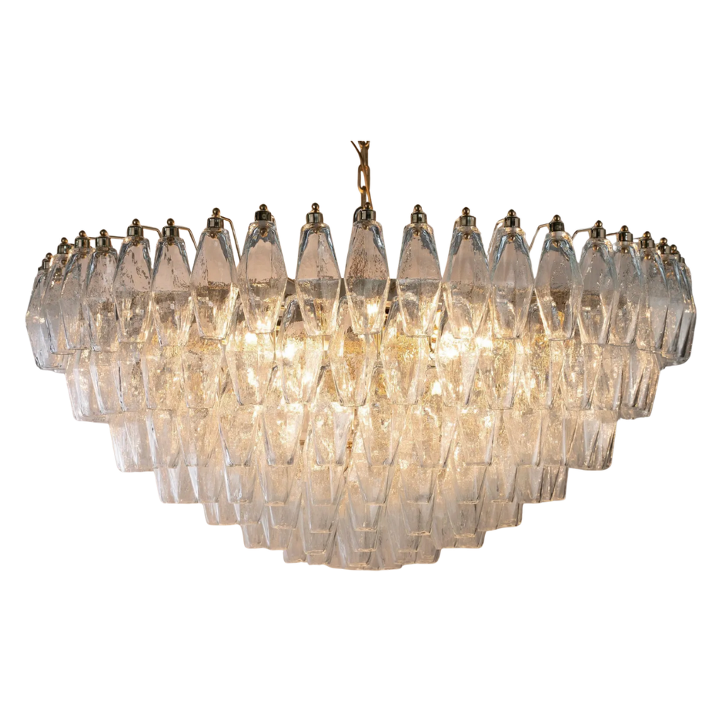 Clear Murano Polyhedron Chandelier Ø90 × H50 cm