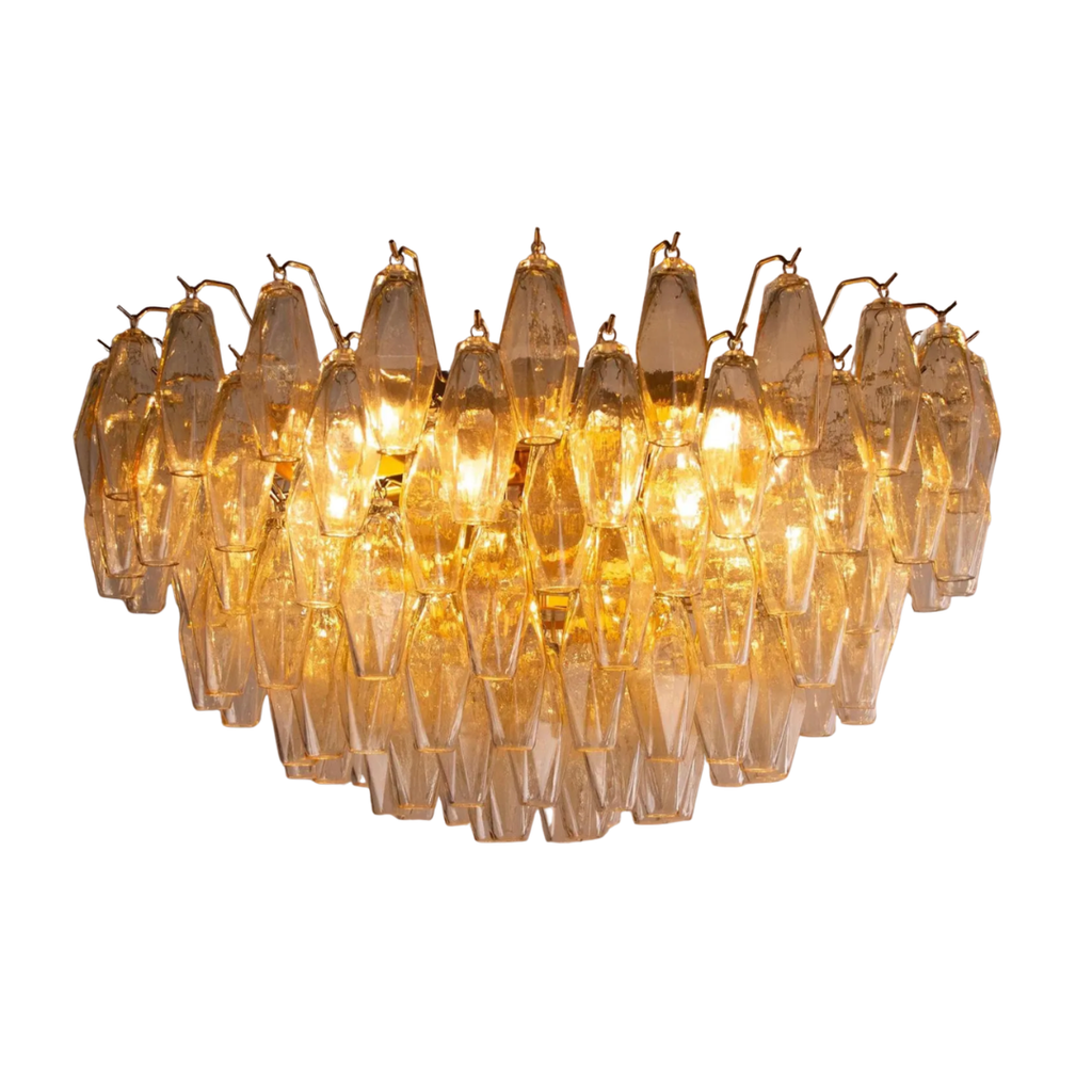 Champagne Murano Polyhedron Ceiling Light Ø80 × H50 cm