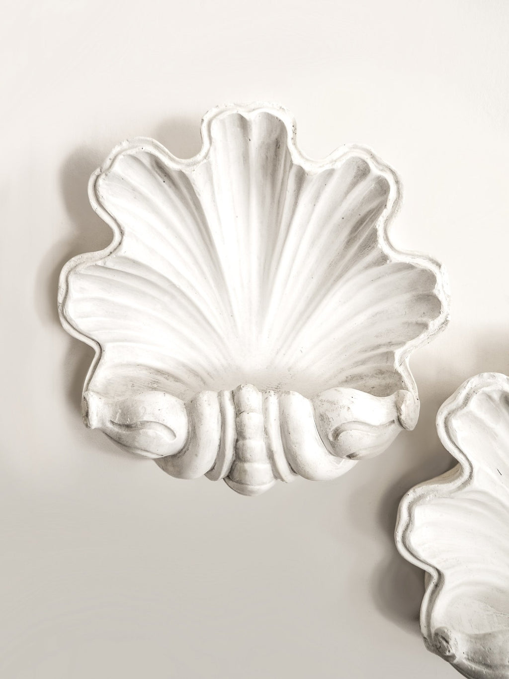 Art Deco 1930s French Plaster Shell Sconces