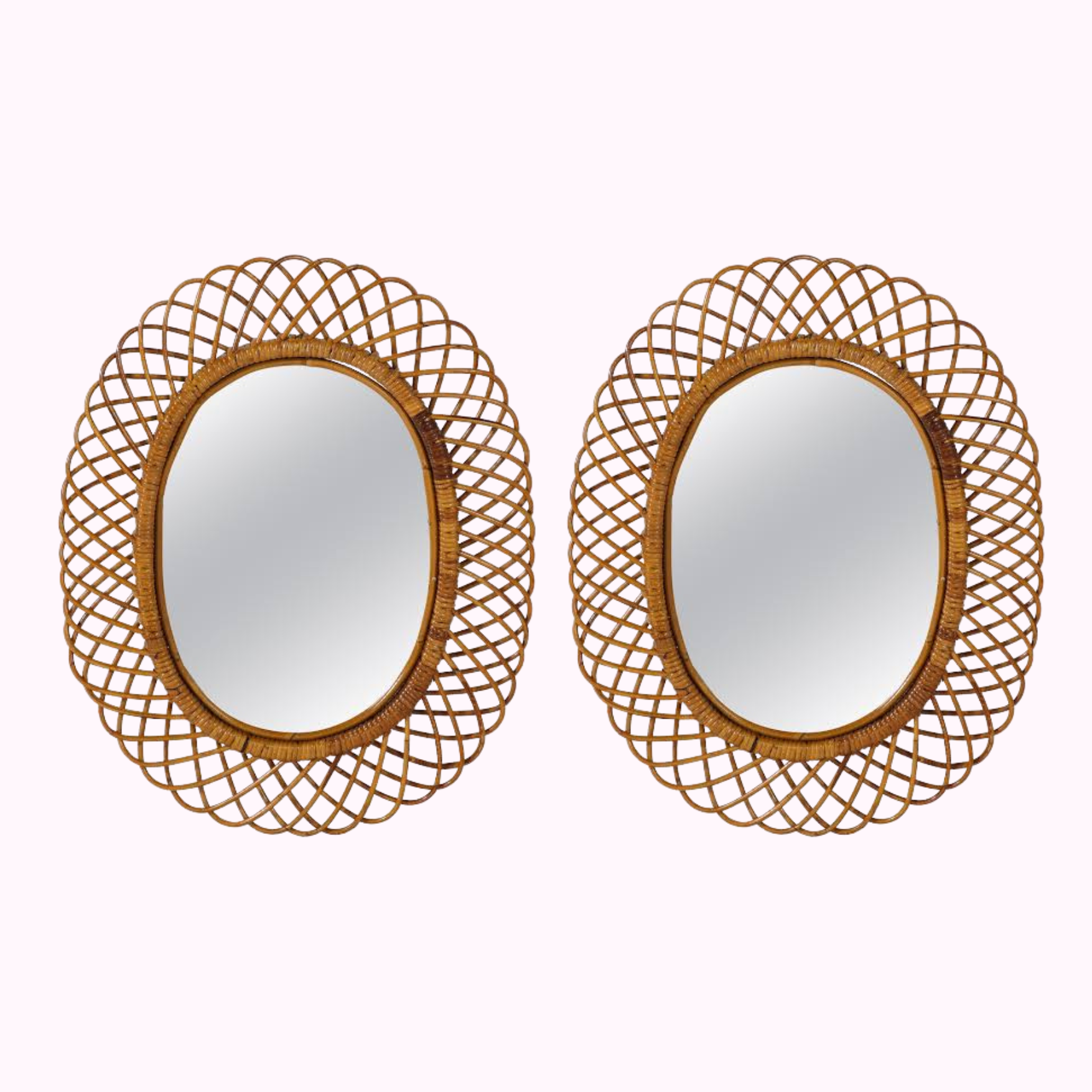 Bamboo 1960s Italian Mirror