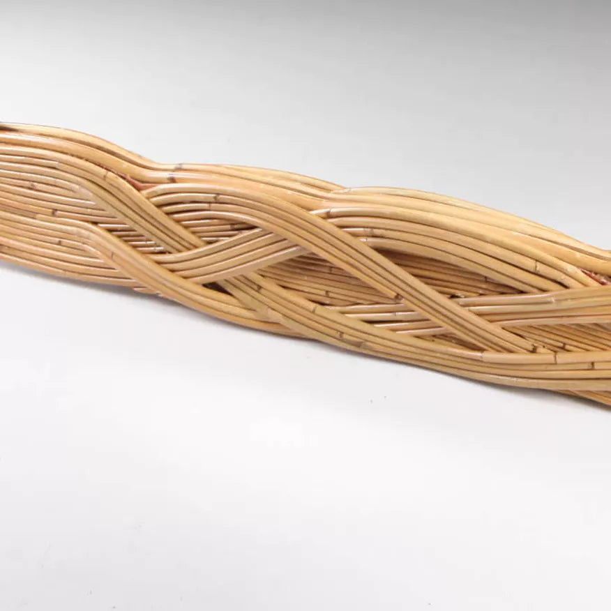 French Rattan Floor Mirror